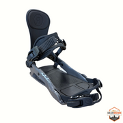Gearonimo Sports Ride CL-2 snowboard bindings in grey and black, featuring a durable composite chassis and straps.