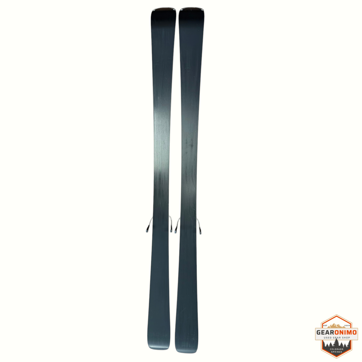Gearonimo Sports Rossignol E78 Ca skis with black bases viewed from above on a textured floor