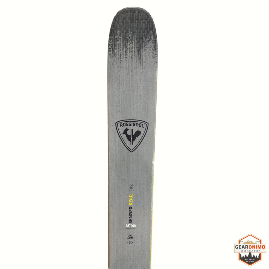 Gearonimo Sports Rossignol Sender Soul 102 ski tip in grey with black logo and branding details