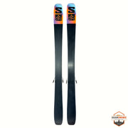 Gearonimo Sports Salomon QST 92 skis in black with a colourful gradient mountain graphic on the tips