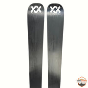 Gearonimo Sports Volkl Mantra 88 skis in black with white logo, 177 cm length, shown from the top down.