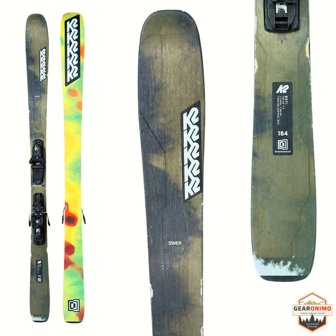 K2 Mind Bender 89 Ti Skis With Salomon M 11 Bindings - 164 cm