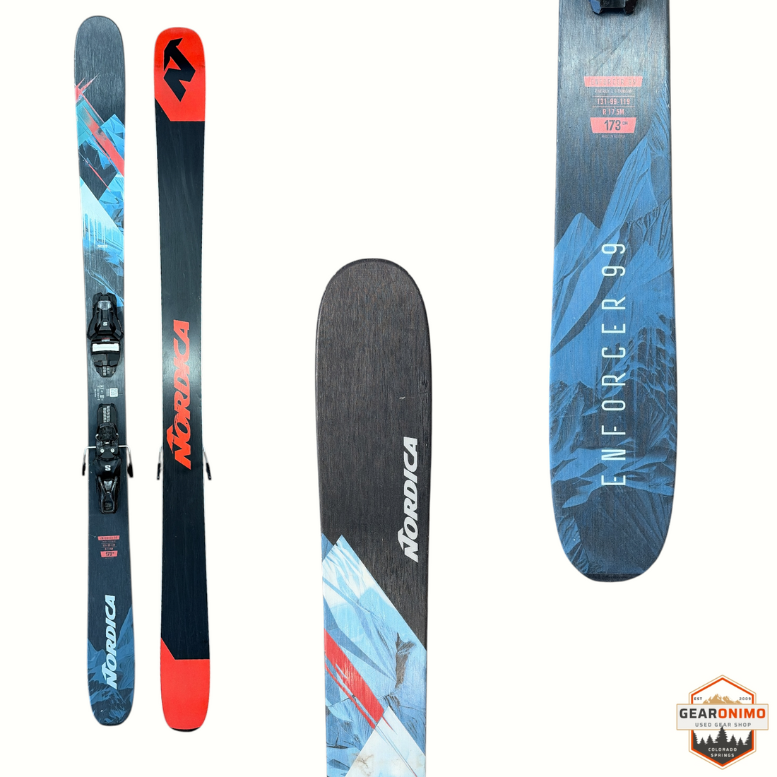 Nordica Enforce 99 Skis with Salomon Strive 11 Bindings - 173 cm