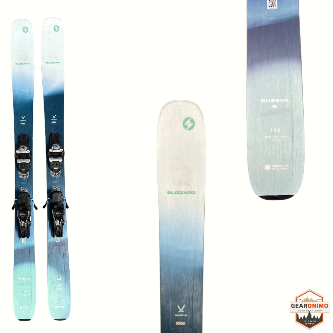 Blizzard Sheva 9 Skis With Marker Squire TCX Bindings - 150 cm