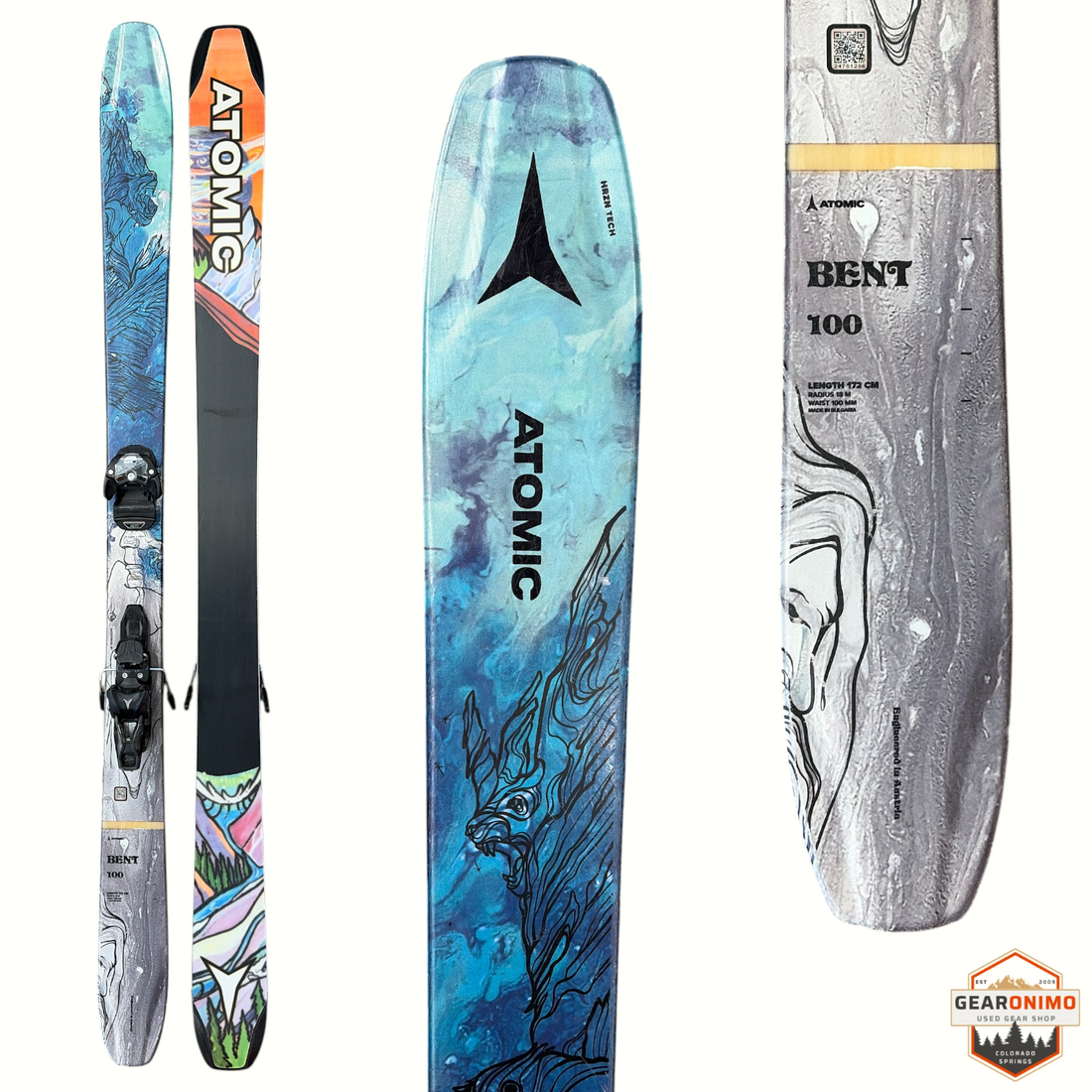 Atomic Bent Chetler 100 Skis With Atomic Warden 11 Retail Binding - 172 cm