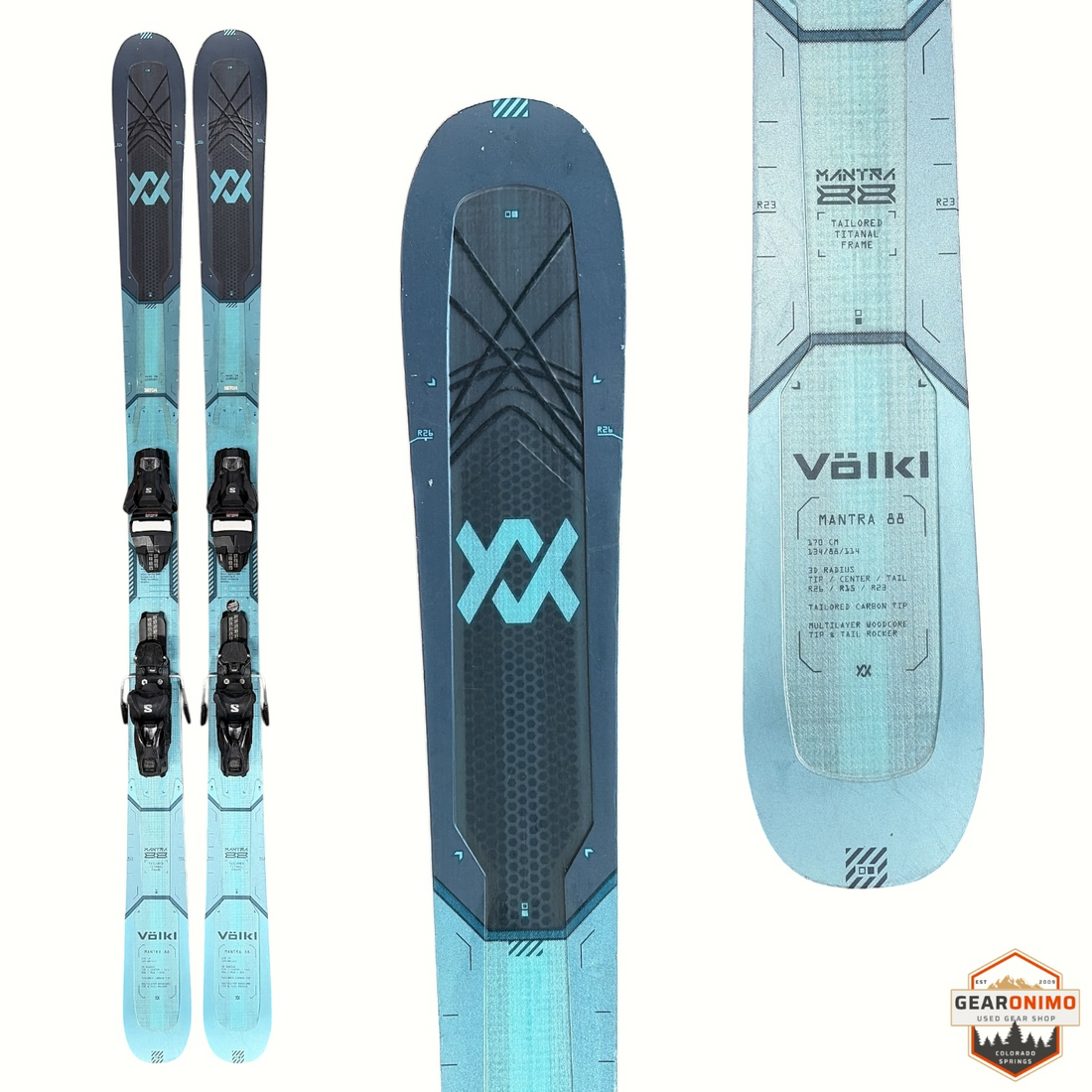 Völkl Mantra 88 with Salomon M 11 Bindings - 170 cm