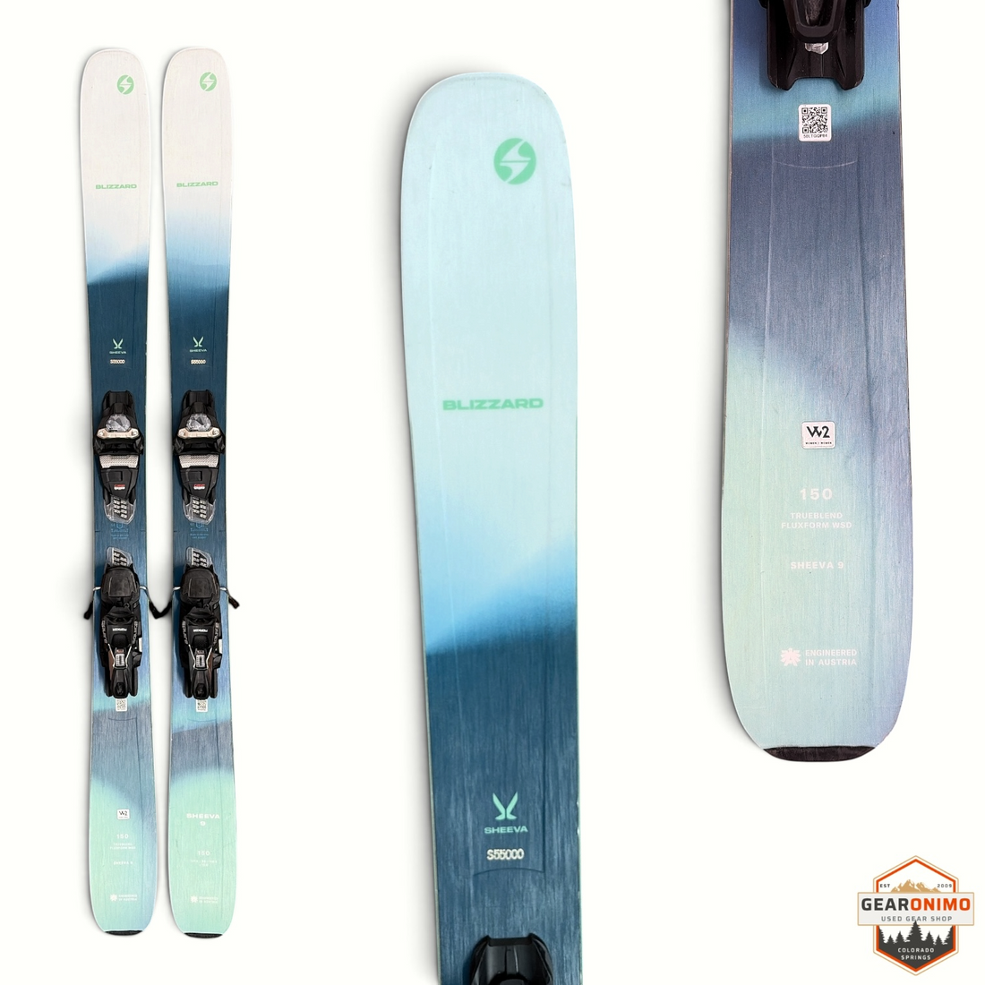 Blizzard Sheva 9 Skis With Marker Squire TCX 11 Bindings - 150 cm