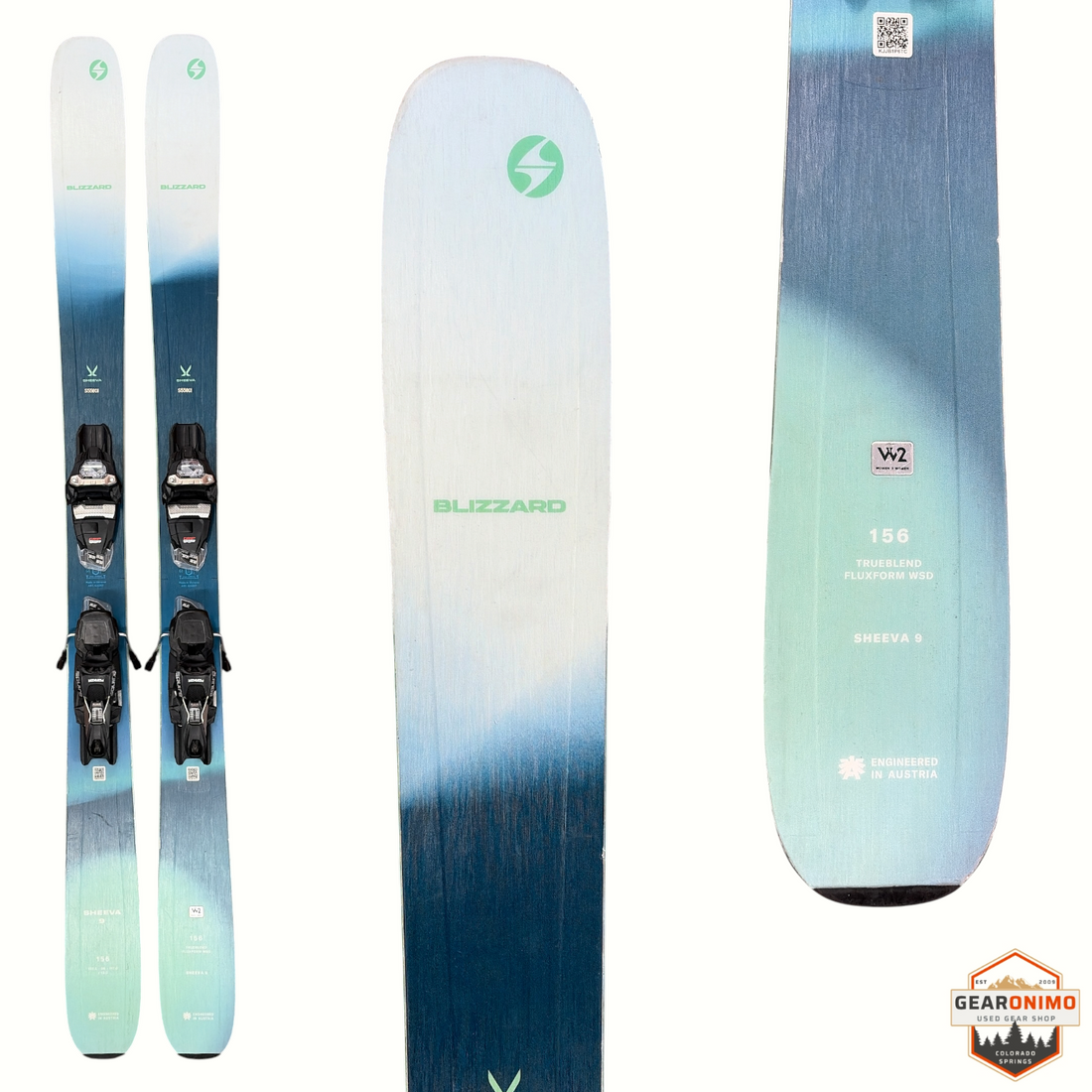Blizzard Sheva 9 Skis With Marker Squire TCX 11 Bindings - 156 cm