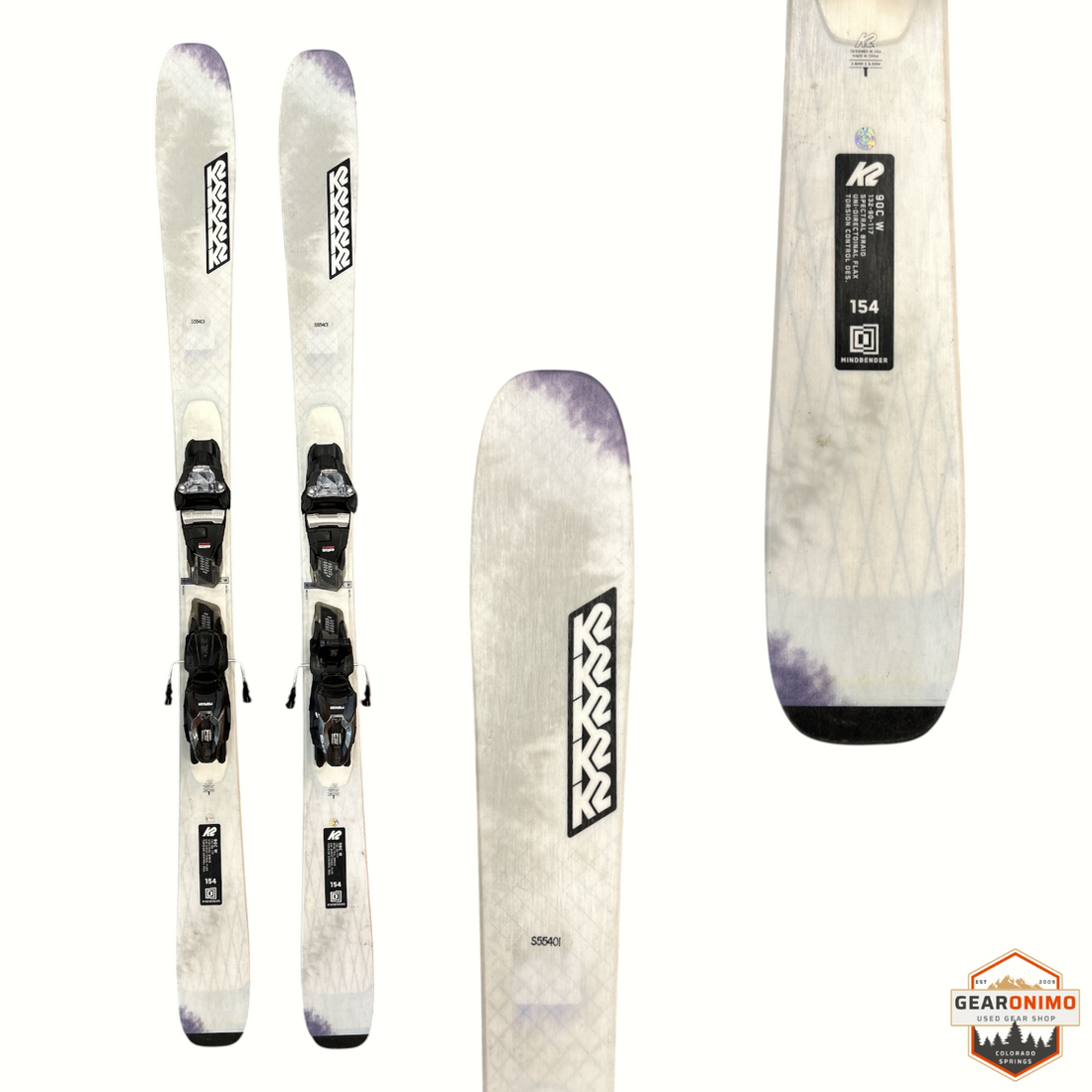 K2 MindBender 90 C W Skis with Marker Squire 10 Bindings - 154 cm