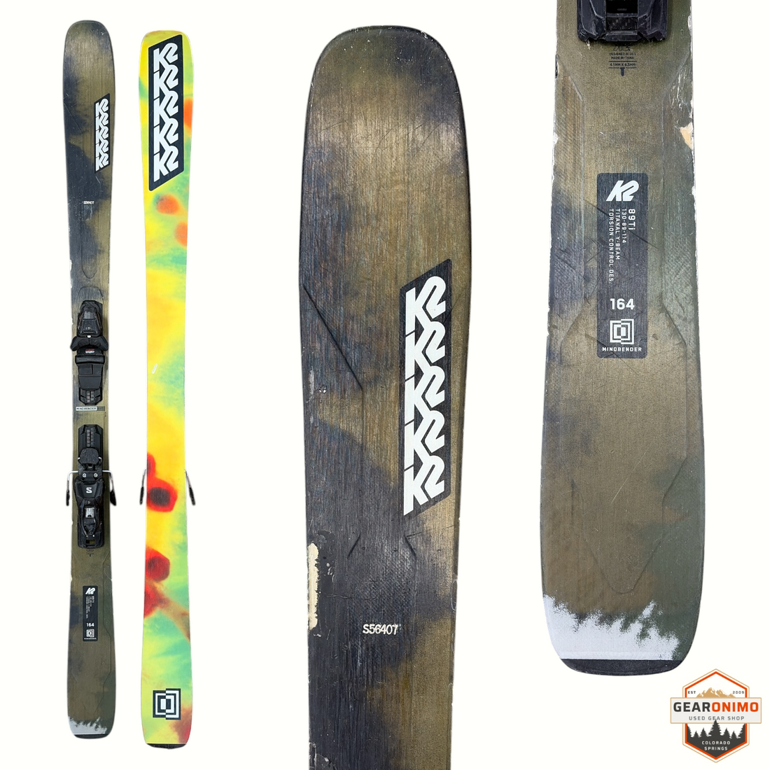 K2 MindBender 89Ti Skis With Salomon M 11 Bindings - 164 cm