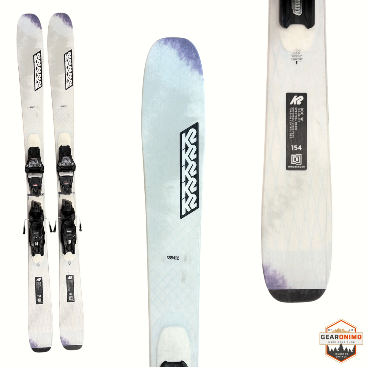 K2 Mindbender 90c Skis with Marker Squier 10 Bindings - 154 cm
