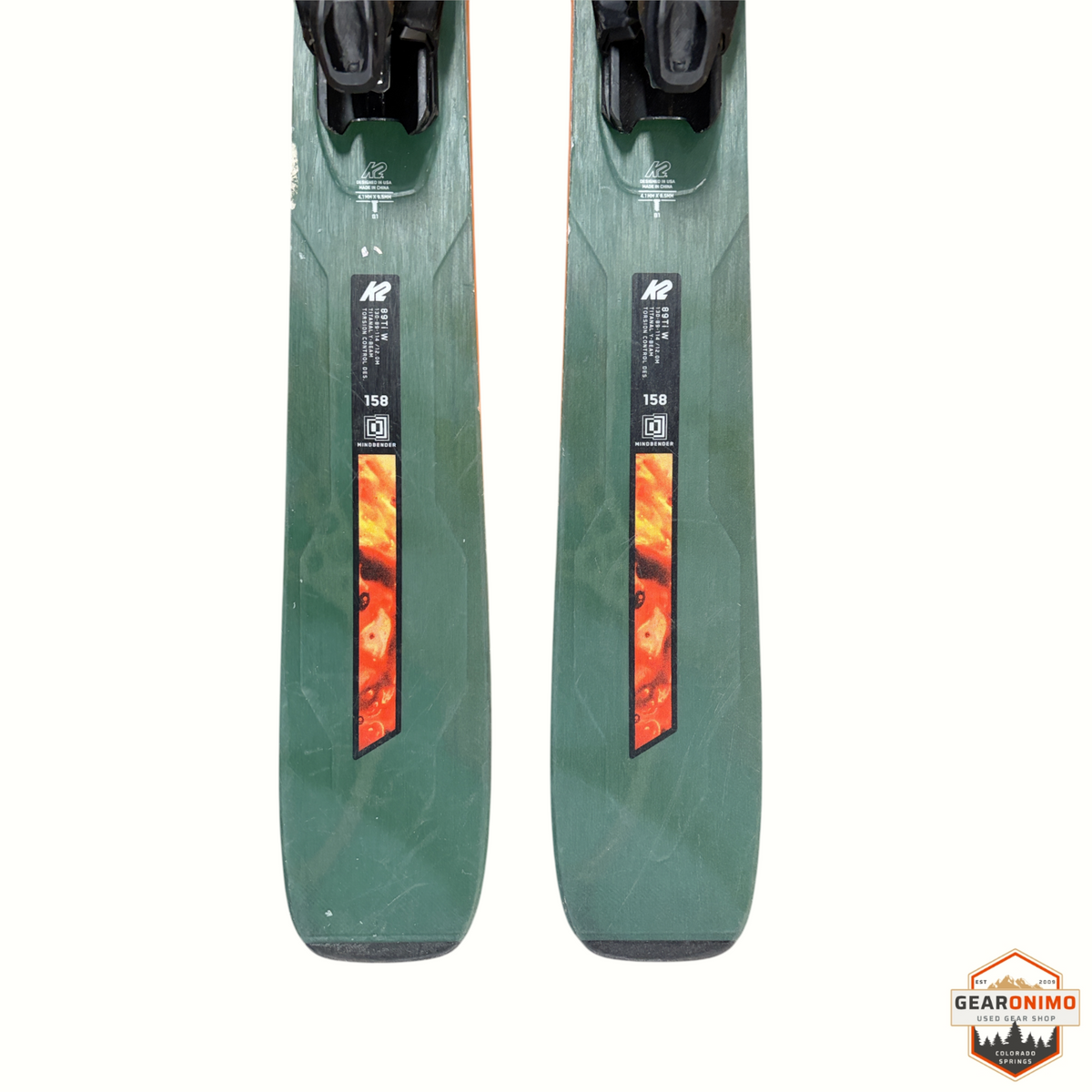 K2 Mindbender 89 Ti Skis with Marker Squier TCX 13 Bindings - Size 158cm