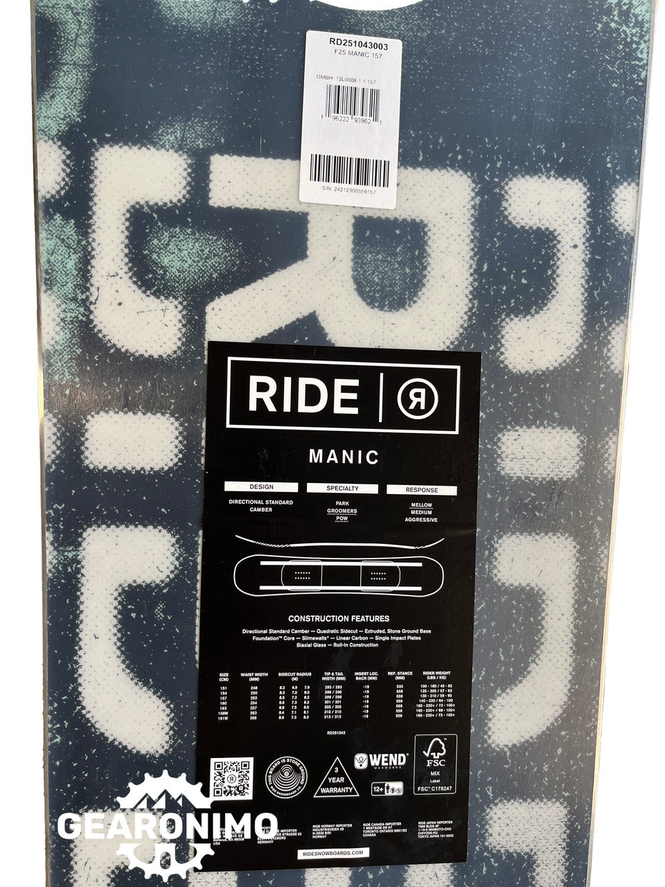Ride Manic 157 cm 2025 - image 4