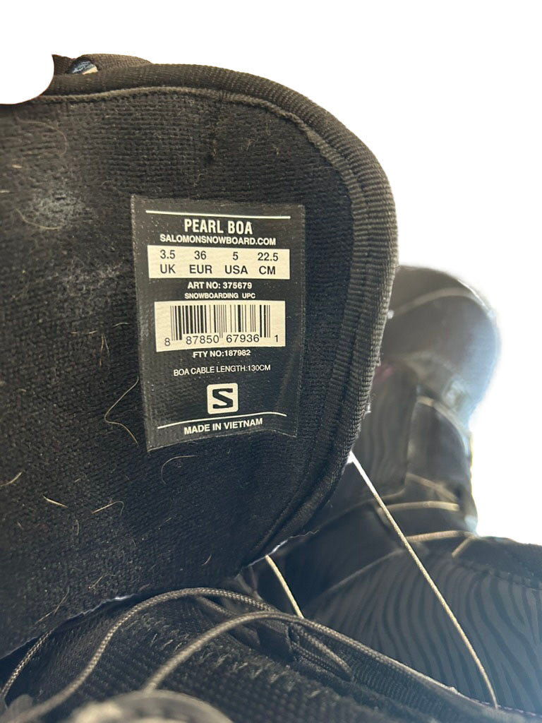 Salomon Pearl Boa zebra Snowboard Boots - Multiple Women's Sizes Avalible - image 6