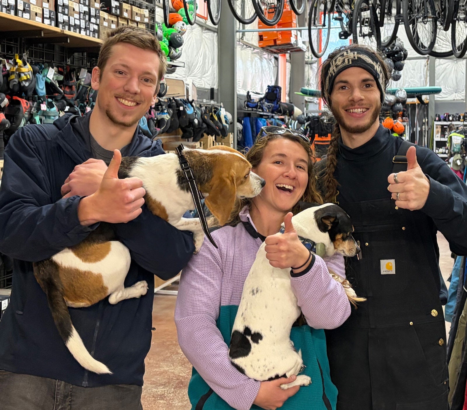 Gearonimo Sports team smiling inside the Colorado Springs shop